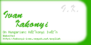 ivan kakonyi business card